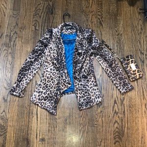 Animal print blazer jacket